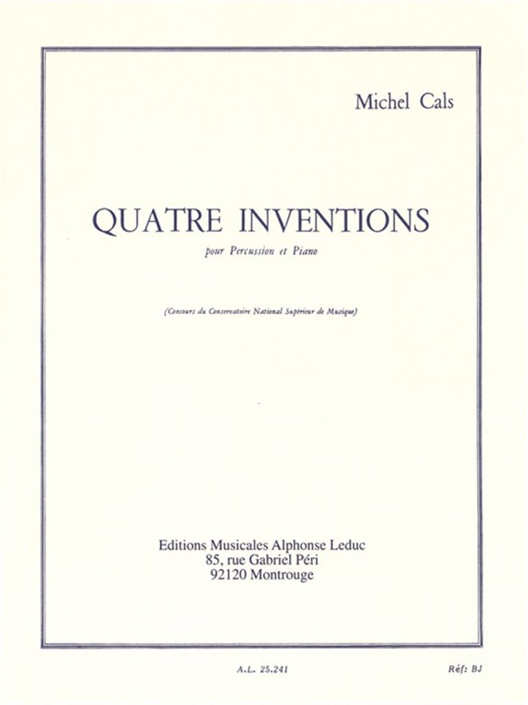 Four Inventions for Percussion and Piano